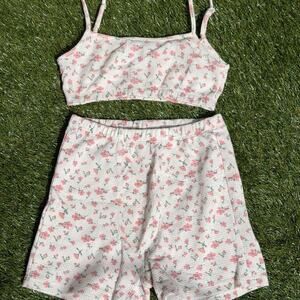 Edikted white pink floral set